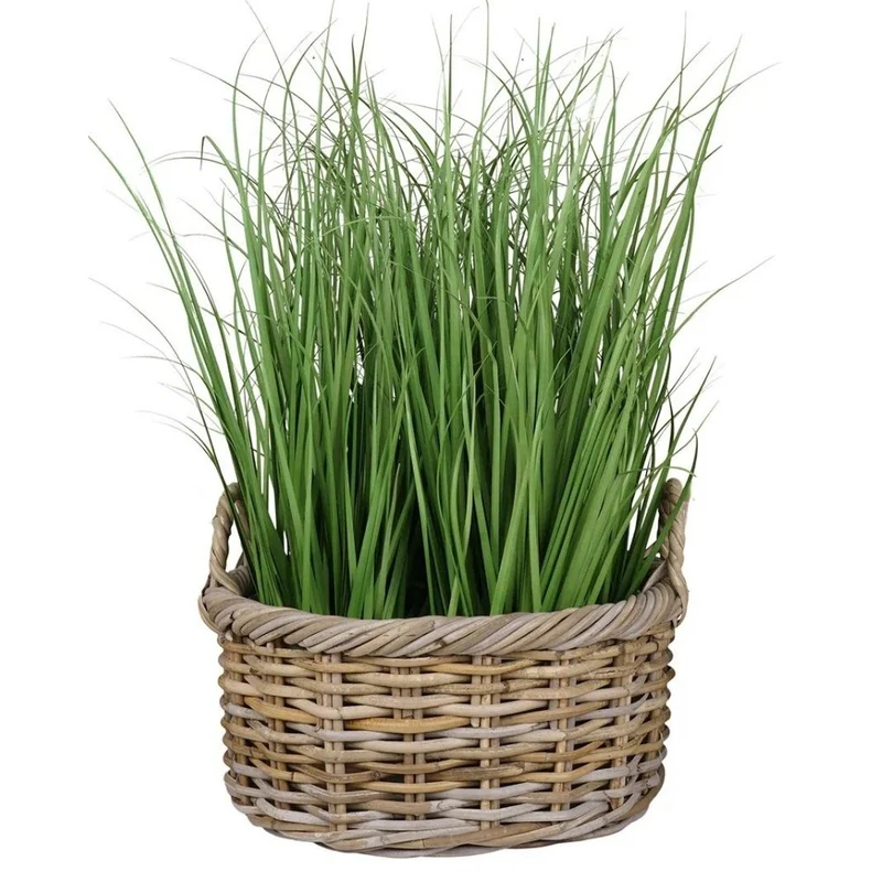 Natur Rattankorb NORDERNEY Kubu Grey ca.60cm Pflanzkorb Griffe