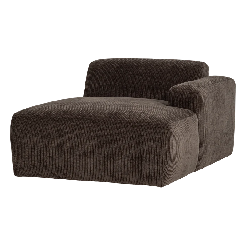Mojo Base chaise longue element rechts gerippt Braun