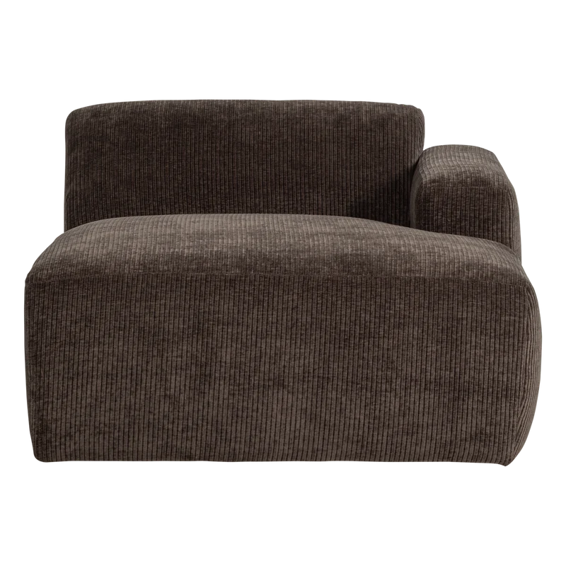 Mojo Base chaise longue element rechts gerippt Braun