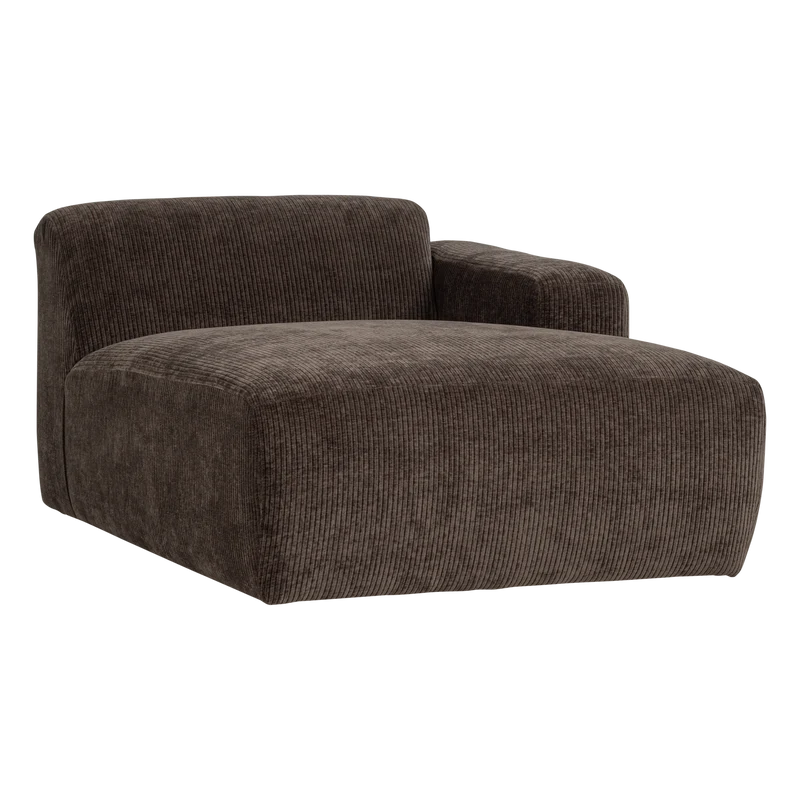 Mojo Base chaise longue element rechts gerippt Braun