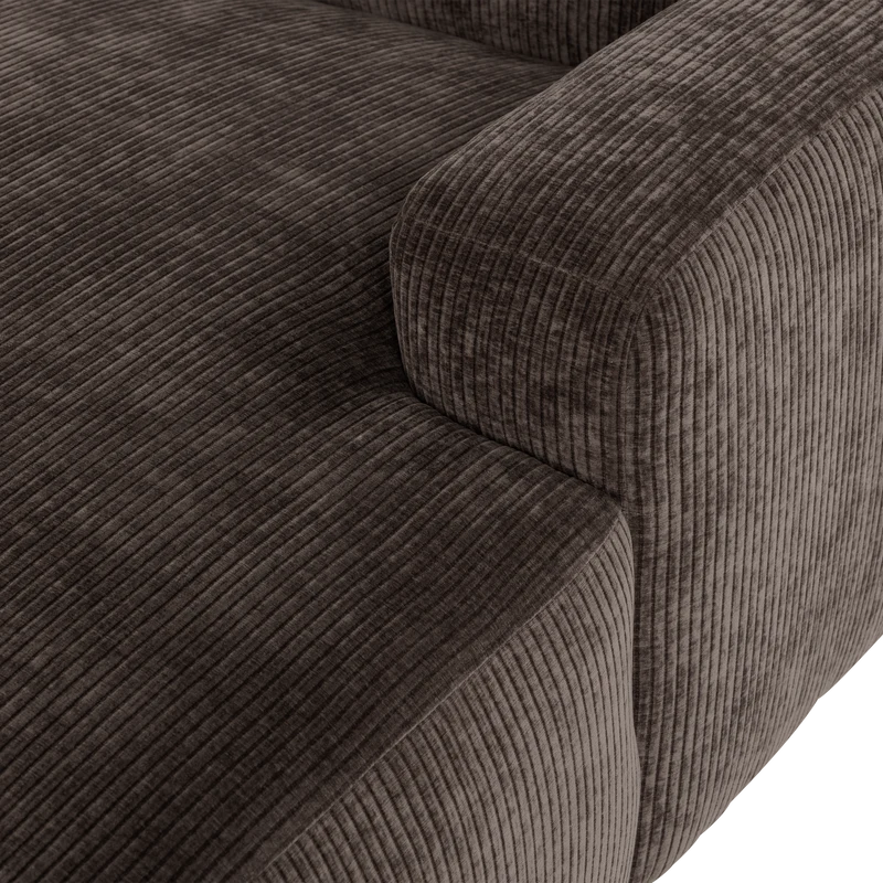Mojo Base chaise longue element rechts gerippt Braun
