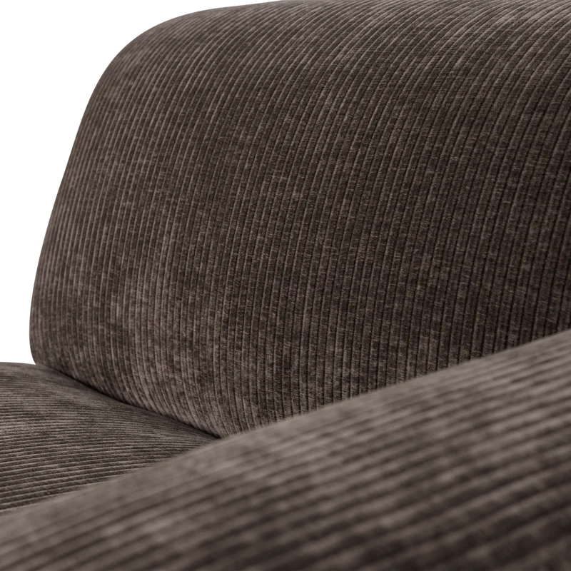 Mojo Base chaise longue element rechts gerippt Braun
