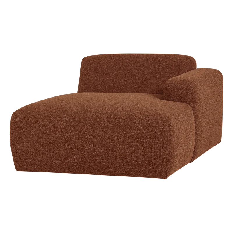 Mojo Base Chaiselongue-Element rechts Bouclé Rostbraun