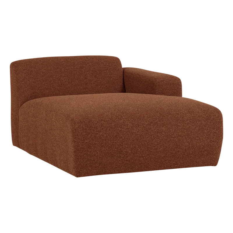 Mojo Base Chaiselongue-Element rechts Bouclé Rostbraun