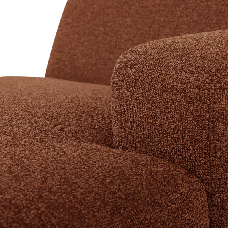 Mojo Base Chaiselongue-Element rechts Bouclé Rostbraun