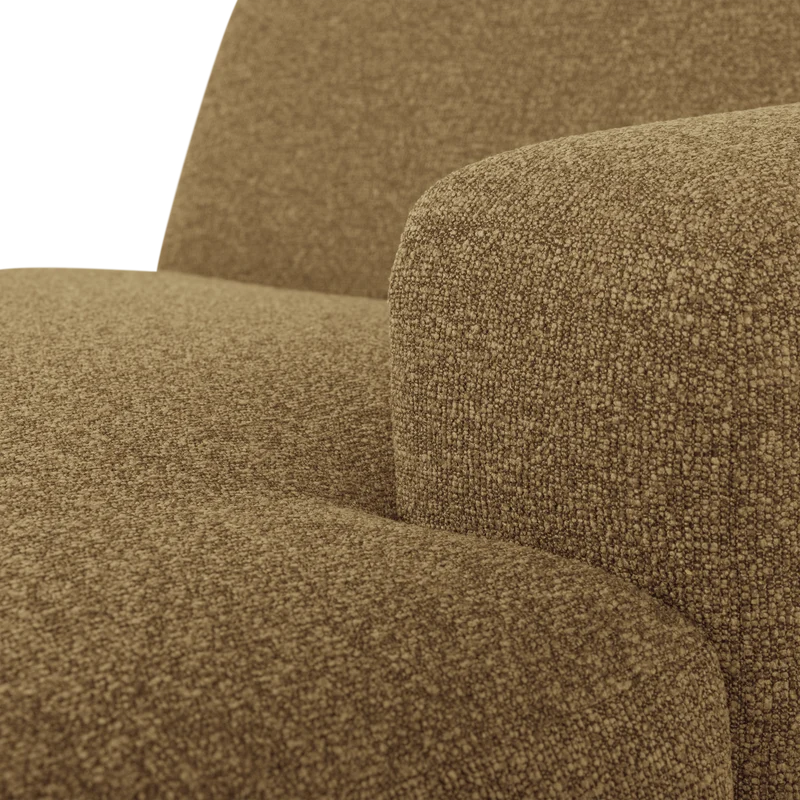 Mojo Base Chaise longue Element rechts Bouclé Gelbraun