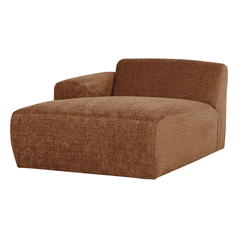 Mojo Base chaise longue element links wolle rostbraun