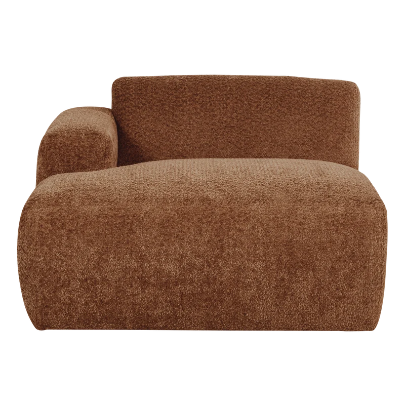 Mojo Base chaise longue element links wolle rostbraun
