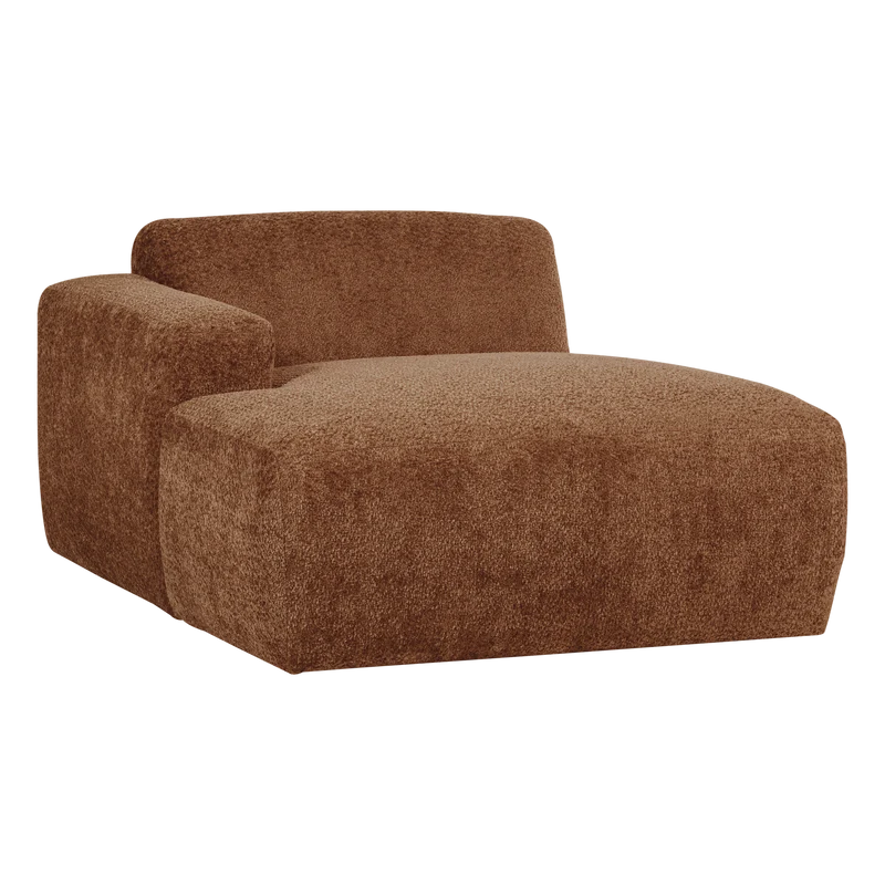 Mojo Base chaise longue element links wolle rostbraun