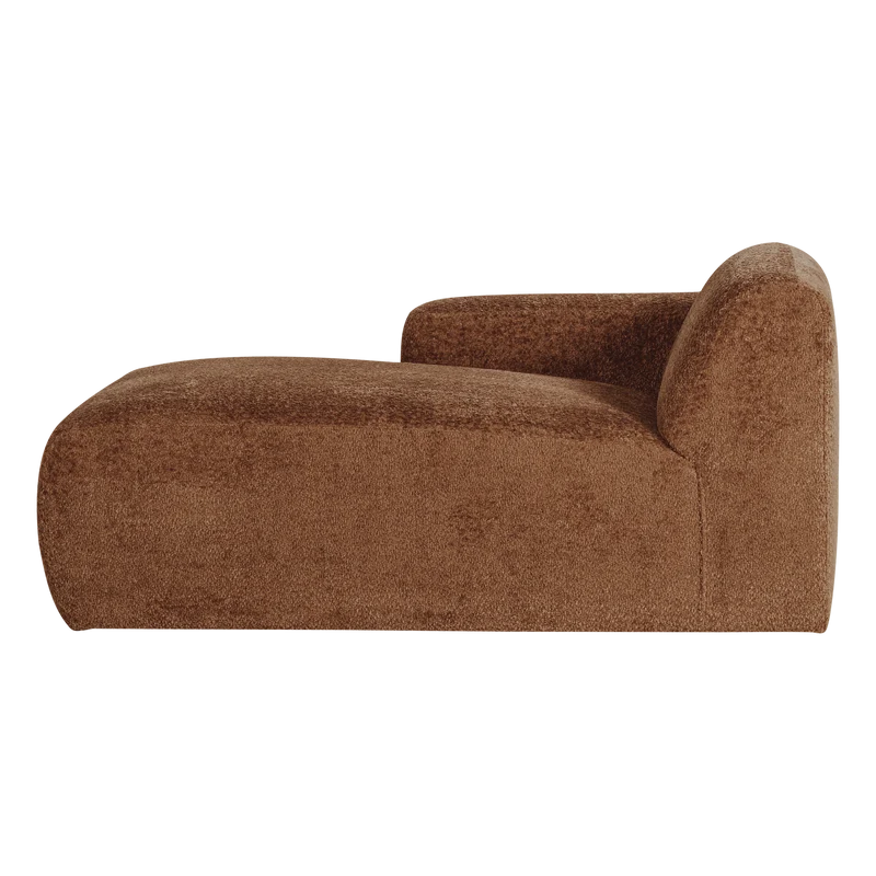 Mojo Base chaise longue element links wolle rostbraun