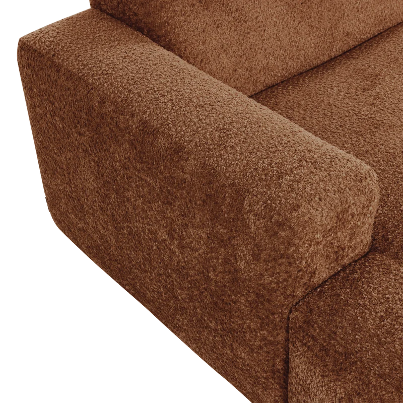 Mojo Base chaise longue element links wolle rostbraun