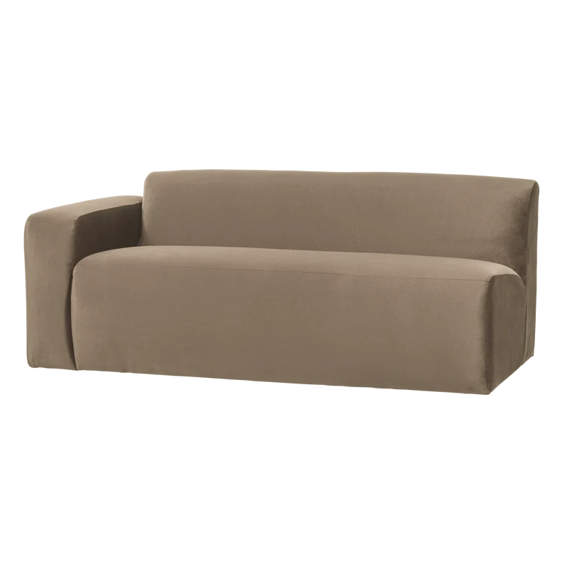 Mojo Base 2-Sitzer-Element Armlehne links Samt Khaki