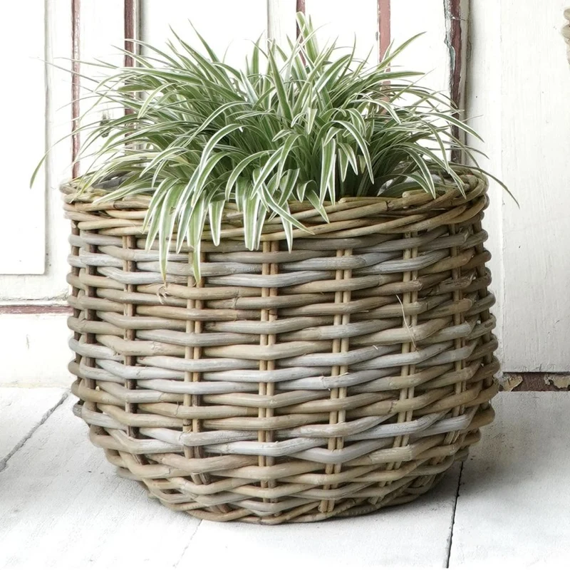 Pflanzkorb BÜSUM Natural Grey ca.40cm Natur-Rattan Korb Übertopf