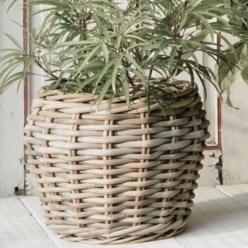 Natur Rattankorb GINI Natural Grey ca.40cm Pflanzkorb Übertopf