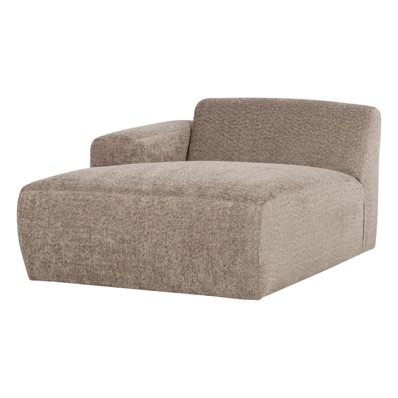 Mojo Base chaise longue element links wolle dunkelsand