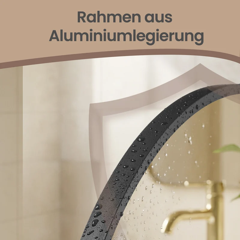 Wandspiegel 40 x 30 cm - Gewölbter Spiegel Mit Aluminiumrahmen - Für Flur Und Badezimmer
