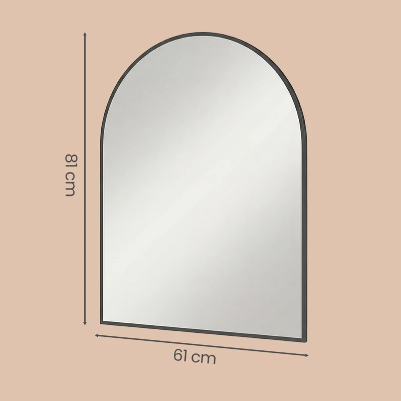 Wandspiegel 81 x 61 cm - Gewölbter Spiegel Mit Aluminiumrahmen - Für Wohnzimmer Und Badezimmer