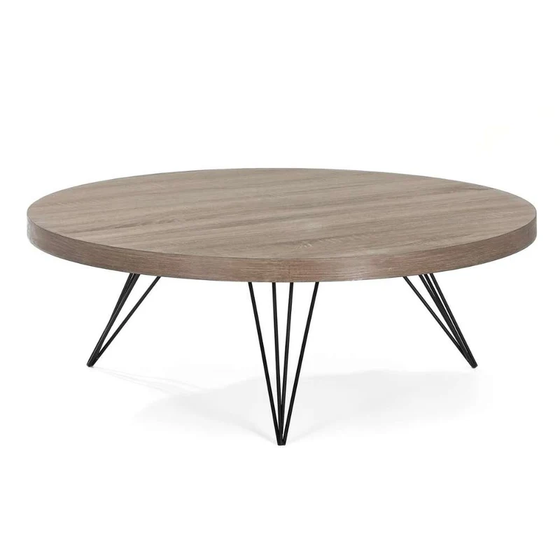 Lounge Couchtisch GRIGIO 90cm hellgrau Eichen-Optik Metallgestell