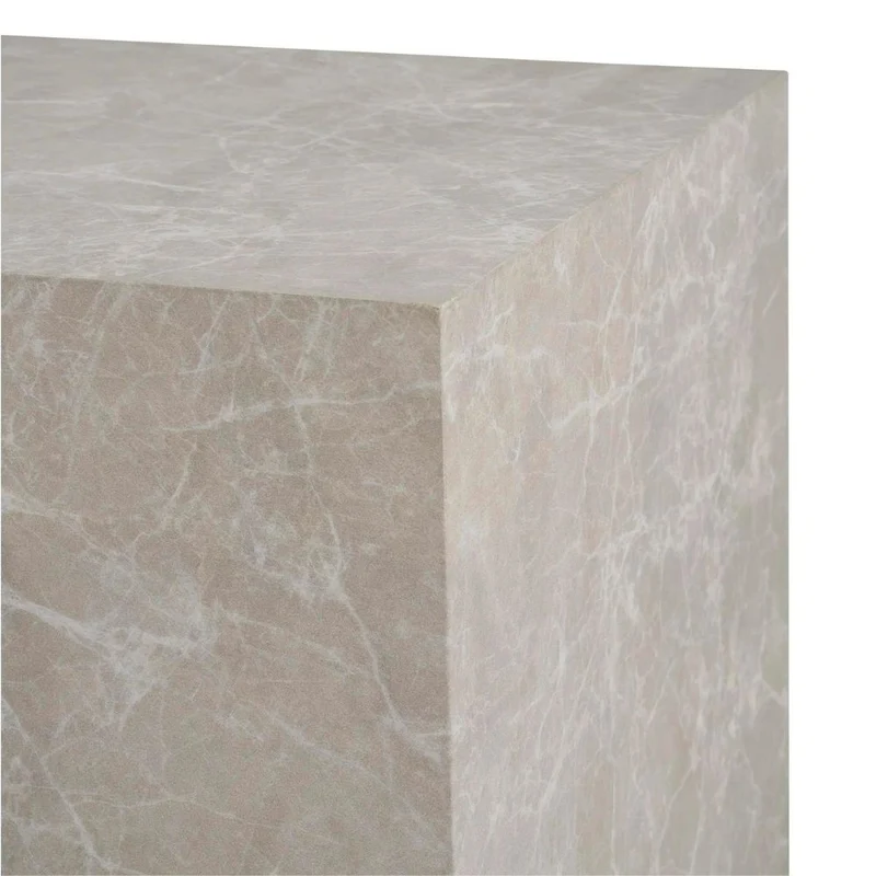 Design Couchtisch POSTATO 40cm Marmor-Look beige creme Betonoptik