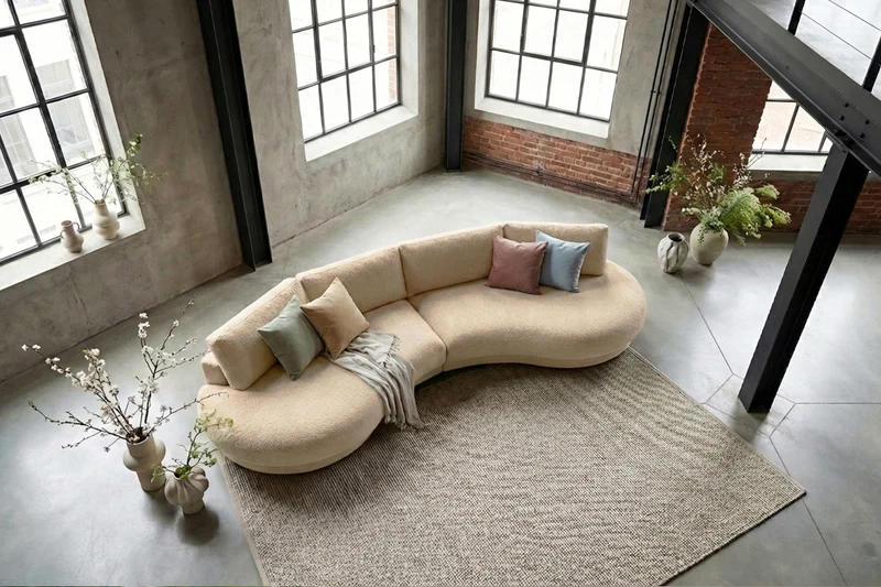 KAWOLA Big Sofa PADANA Stoff beige