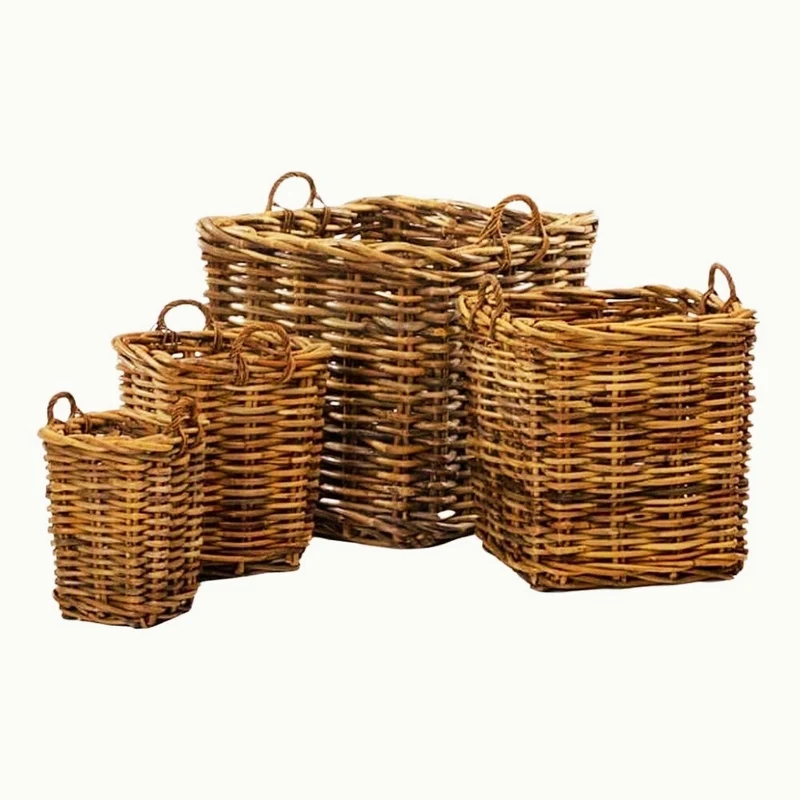 Dickes CL Rattan Korb CESTINO natural ca.35x40cm Griffe Pflanzkorb