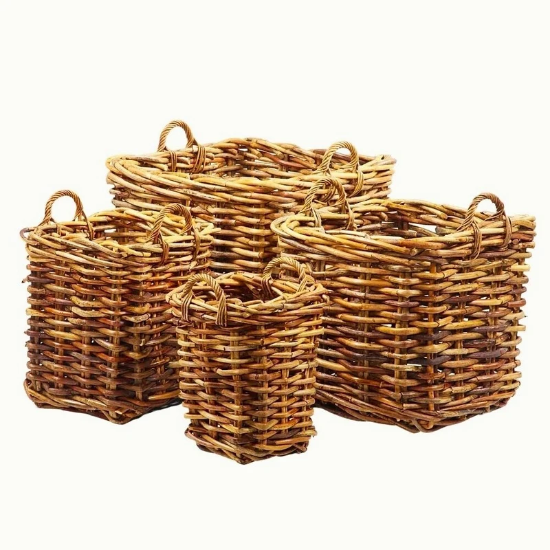 Dickes CL Rattan Korb CESTINO natural ca.70x70cm Griffe Pflanzkorb