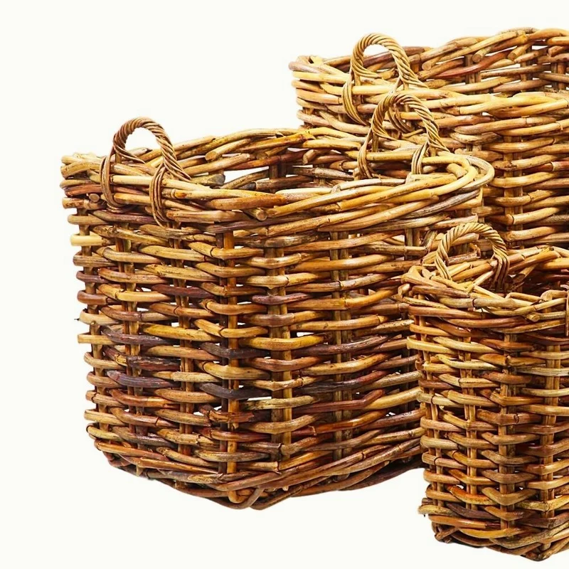 Dickes CL Rattan Korb CESTINO natural ca.70x70cm Griffe Pflanzkorb