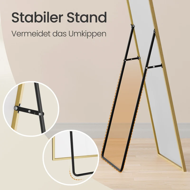 Standspiegel 160 x 50 cm - Bruchsicher Mit Aluminiumrahmen - Für Schlafzimmer