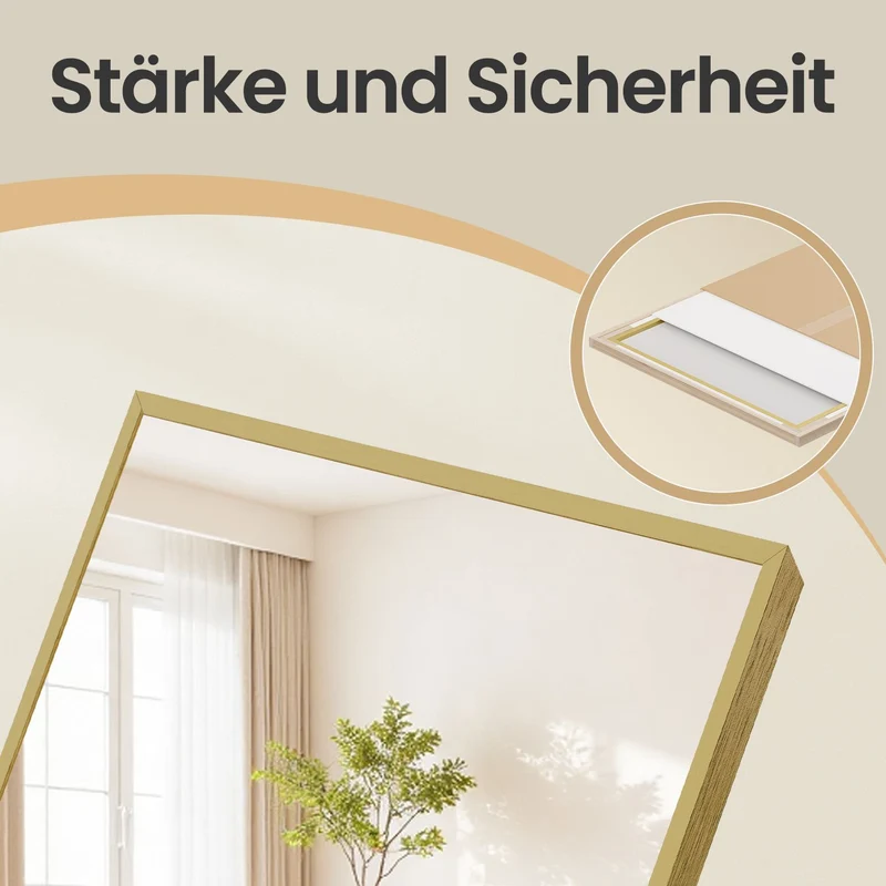 Standspiegel 160 x 50 cm - Bruchsicher Mit Aluminiumrahmen - Für Schlafzimmer