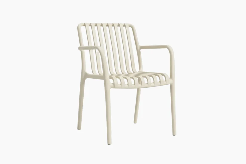 KAWOLA Gartenstuhl MIAVA Outdoor stapelbar Kunststoff cremefarben