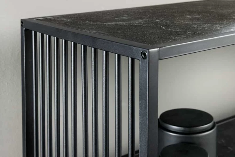 Modernes Regal STRIVE 120cm Marmor-Look Bücherregal Konsole Metall