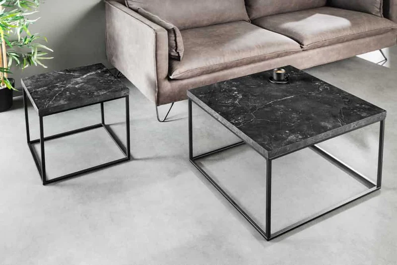 Design Beistelltisch STRIVE 45cm Marmor-Look Wohnzimmertisch