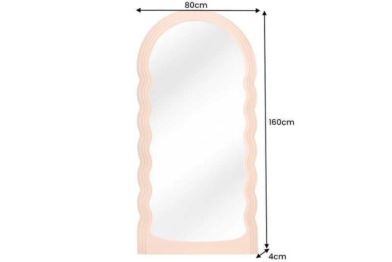 Extravaganter Rundbogen Design Spiegel 160x80cm FORMOSA apricot