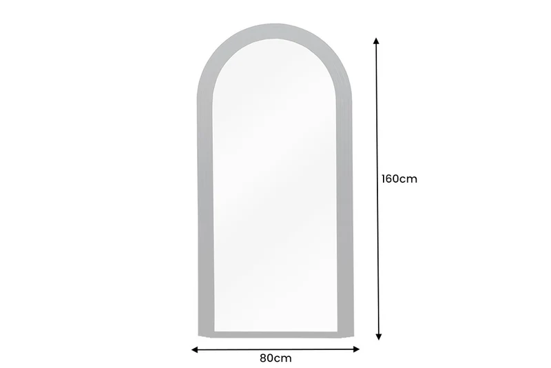 Design Rundbogen Spiegel 160x80cm FORMOSA schwarz Wandspiegel