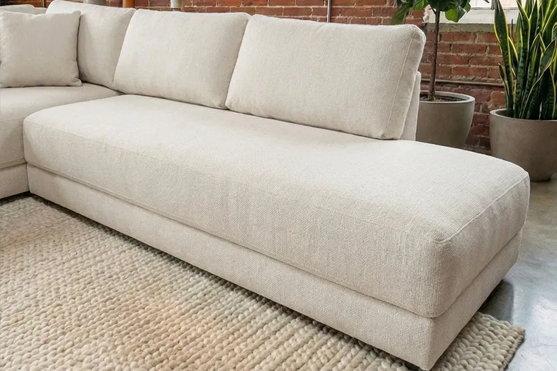 KAWOLA Schlafsofa SADIRA Ecksofa Stoff cremeweiß