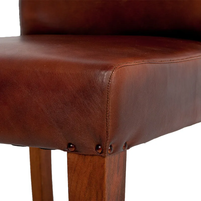 2er Set Leder Stuhl CLASSICO Brown