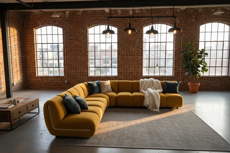 KAWOLA Modulsofa LAYLA Ecksofa 5 Module Velvet gelb