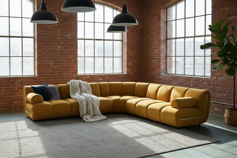 KAWOLA Modulsofa LAYLA Ecksofa 5 Module Velvet gelb