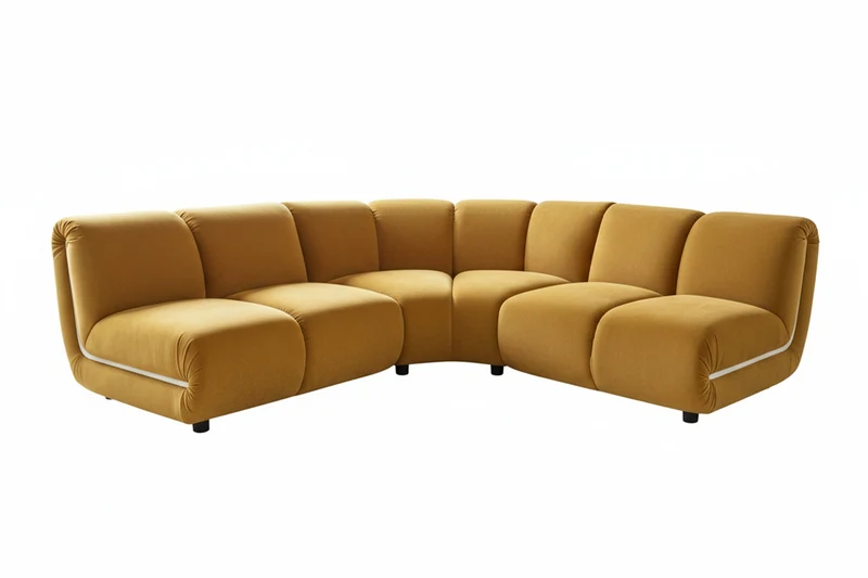 KAWOLA Modulsofa LAYLA Ecksofa 3 Module Velvet gelb