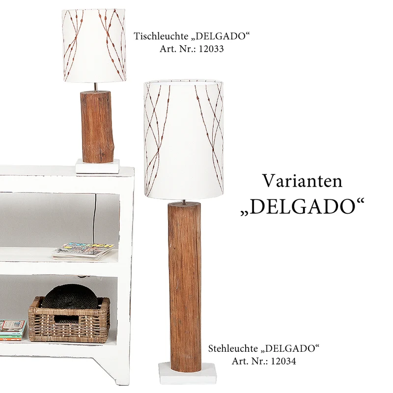 Teak Stehleuchte DELGADO ca.110cm Stehlampe