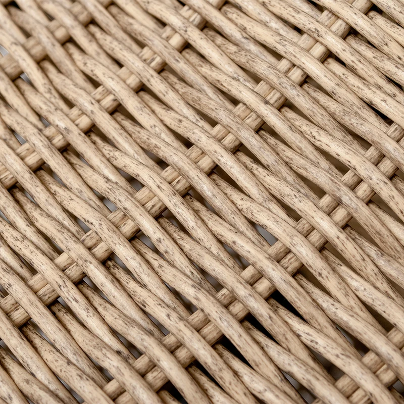 3er Lounge Sofa VITA 210cm rundes Polyrattan Natural Gartenmöbel