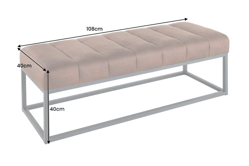 Design Sitzbank BELLE ca.110cm champagner Bouclé Interieur-Tipp