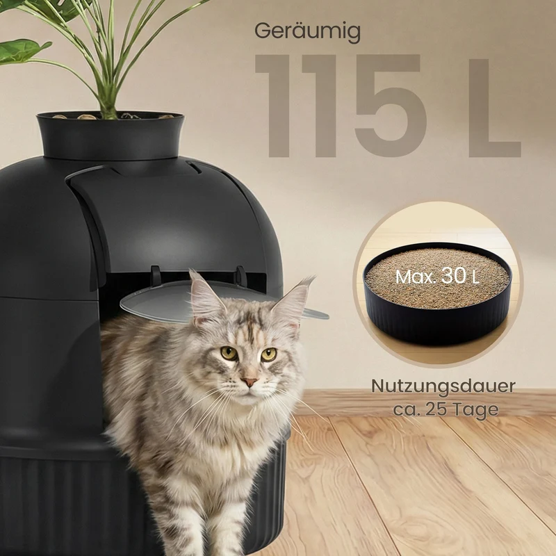 Versteckte Katzentoilette Mit Pflanzkübel - Geschlossene Katzentoilette Mit Tür - Für Wohnzimmer