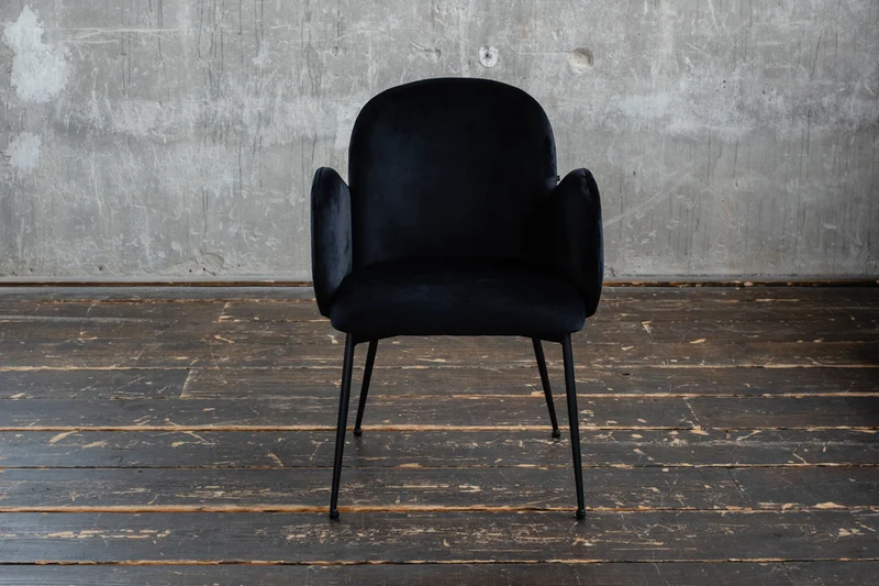 B-Ware KAWOLA Stuhl DEON Esszimmerstuhl Velvet schwarz