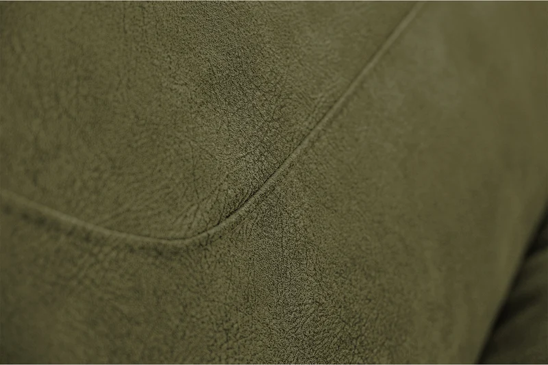 B-Ware KAWOLA Sofa DAVITO Ecksofa Lederimitat im Vintagelook olivgrün Recamiere rechts