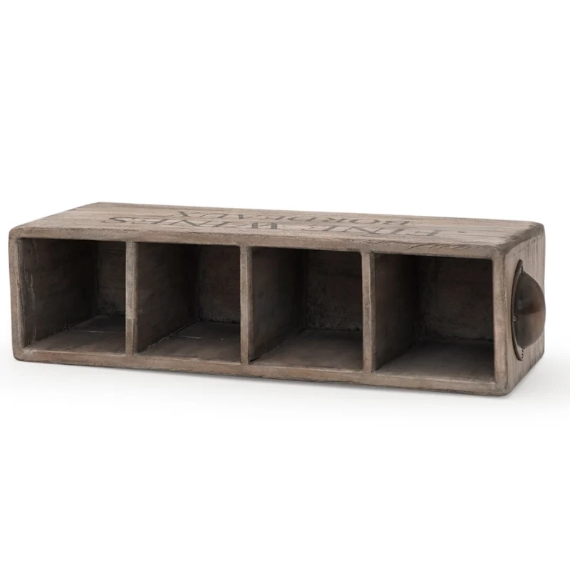 Dekorative Flaschenbox CHATEAU 45cm antik-natural Mahagony