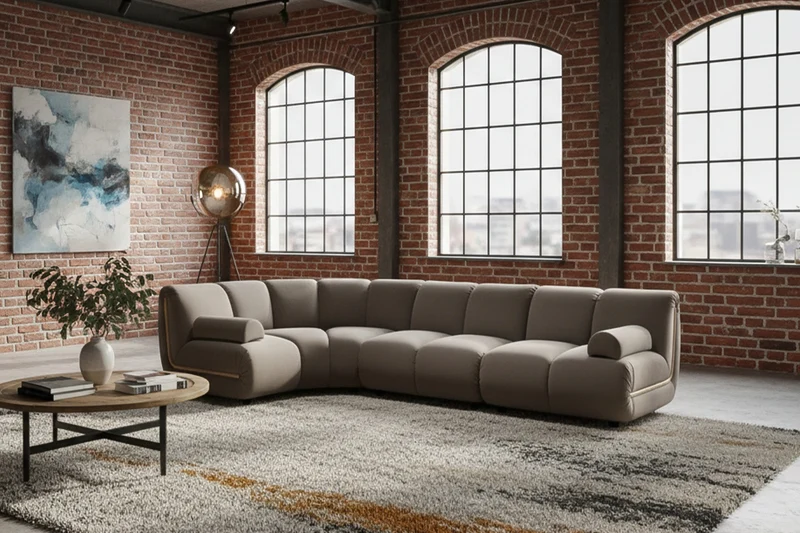 KAWOLA Modulsofa LAYLA Ecksofa 4 Module Velvet taupe