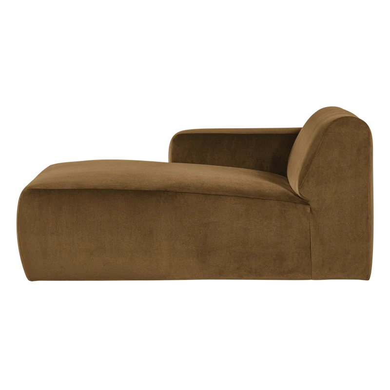 Mojo Base Chaiselongue-Element links Samt Honiggelb