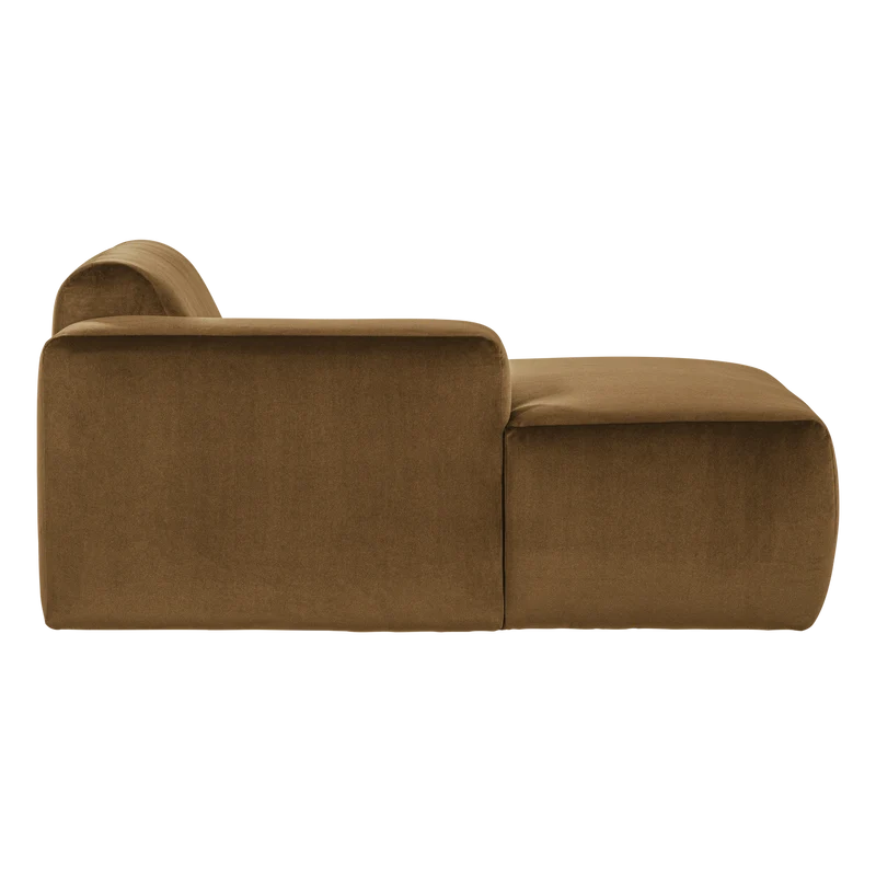Mojo Base Chaiselongue-Element links Samt Honiggelb