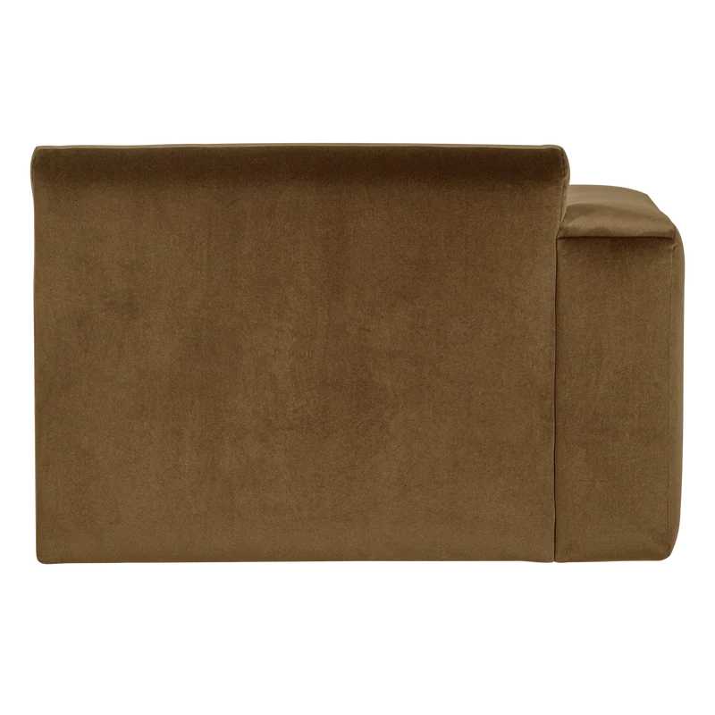 Mojo Base Chaiselongue-Element links Samt Honiggelb